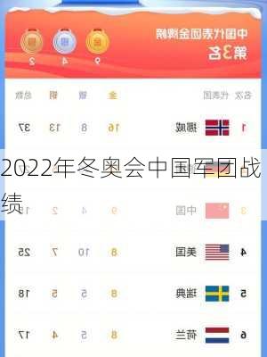 2022年冬奥会中国军团战绩