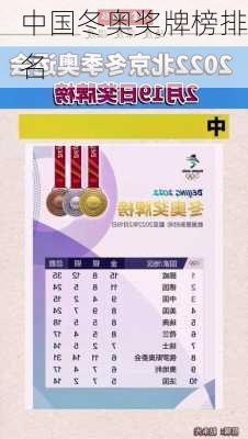 中国冬奥奖牌榜排名