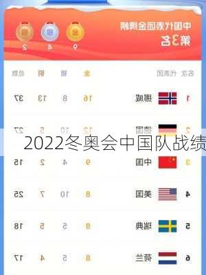 2022冬奥会中国队战绩