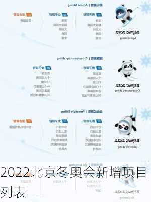 2022北京冬奥会新增项目列表