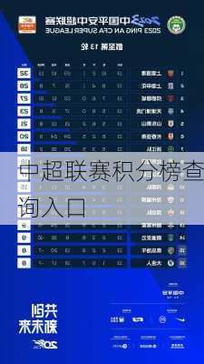 中超联赛积分榜查询入口