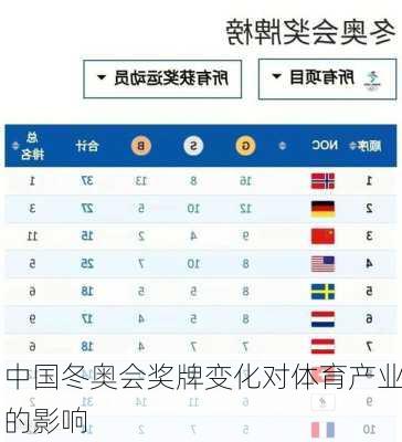 中国冬奥会奖牌变化对体育产业的影响