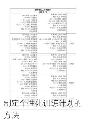 制定个性化训练计划的方法