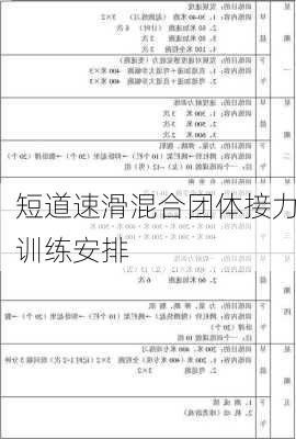 短道速滑混合团体接力训练安排
