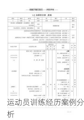 运动员训练经历案例分析