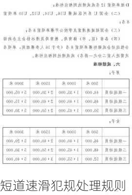 短道速滑犯规处理规则