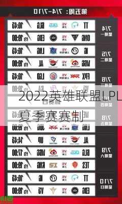 2022英雄联盟LPL夏季赛赛制