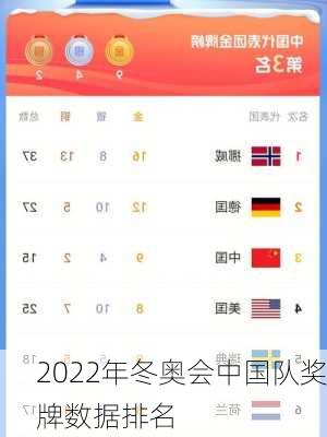 2022年冬奥会中国队奖牌数据排名