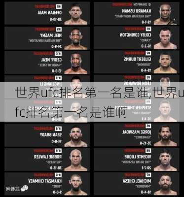 世界ufc排名第一名是谁,世界ufc排名第一名是谁啊