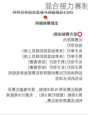 混合接力赛制