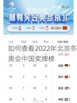 如何查看2022年北京冬奥会中国奖牌榜