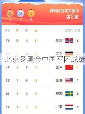北京冬奥会中国军团成绩