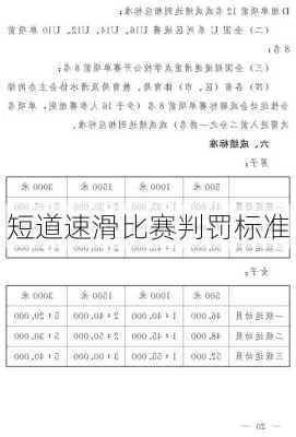短道速滑比赛判罚标准