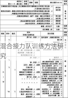混合接力队训练方法研究