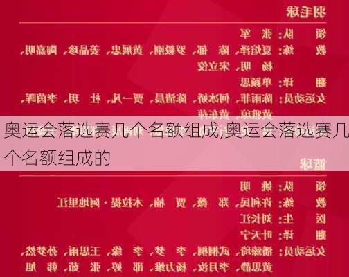 奥运会落选赛几个名额组成,奥运会落选赛几个名额组成的