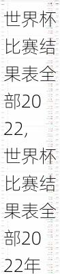 世界杯比赛结果表全部2022,世界杯比赛结果表全部2022年