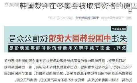 韩国裁判在冬奥会被取消资格的原因