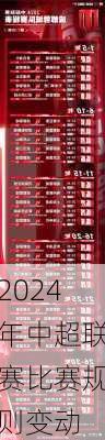 2024年中超联赛比赛规则变动