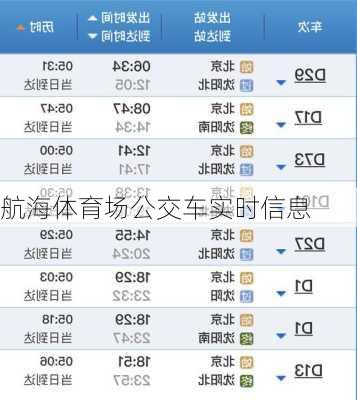 航海体育场公交车实时信息