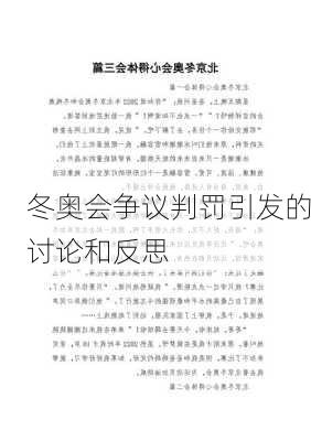 冬奥会争议判罚引发的讨论和反思