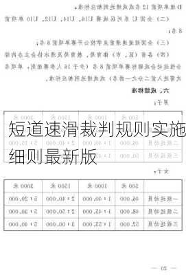 短道速滑裁判规则实施细则最新版