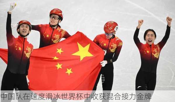 中国队在速度滑冰世界杯中收获混合接力金牌