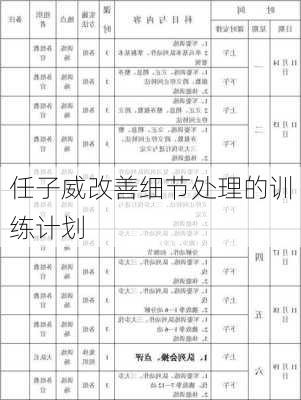 任子威改善细节处理的训练计划