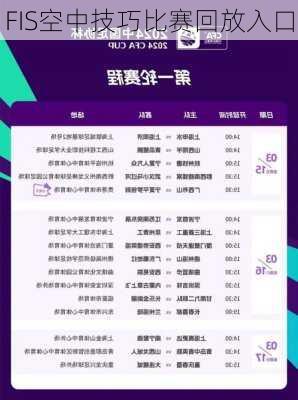 FIS空中技巧比赛回放入口