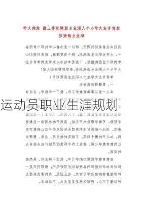 运动员职业生涯规划