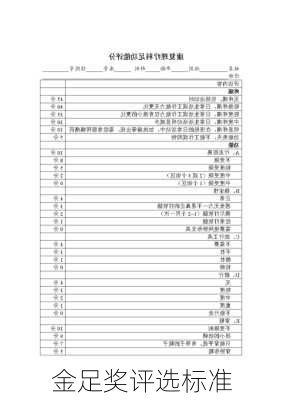 金足奖评选标准