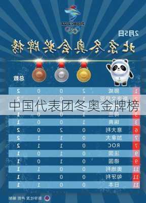 中国代表团冬奥金牌榜