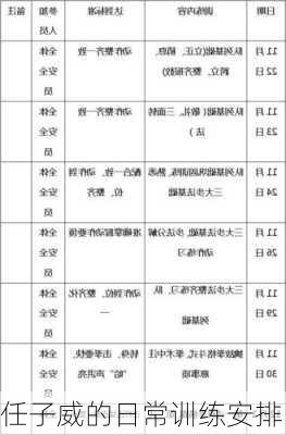 任子威的日常训练安排