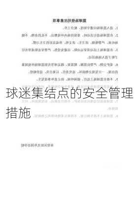 球迷集结点的安全管理措施