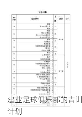 建业足球俱乐部的青训计划