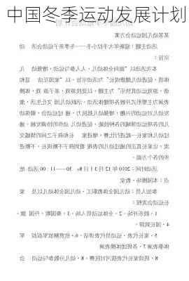 中国冬季运动发展计划