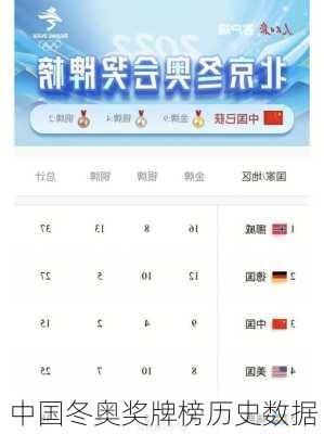 中国冬奥奖牌榜历史数据