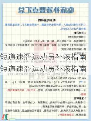 短道速滑运动员补液指南短道速滑运动员补液指南