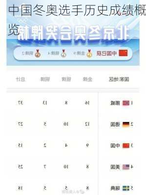 中国冬奥选手历史成绩概览