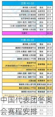 中国代表团冬奥会赛程安排