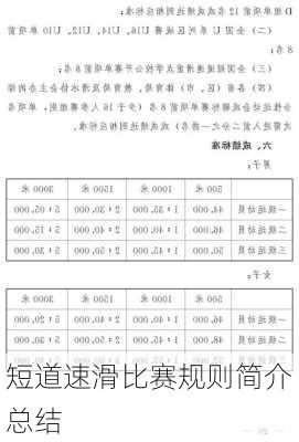 短道速滑比赛规则简介总结