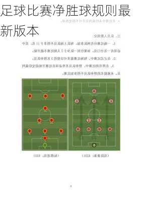 足球比赛净胜球规则最新版本