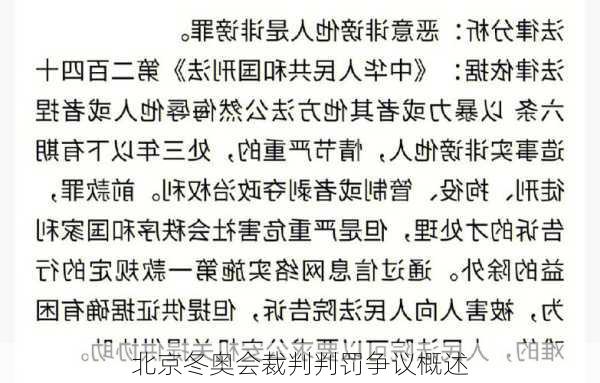 北京冬奥会裁判判罚争议概述