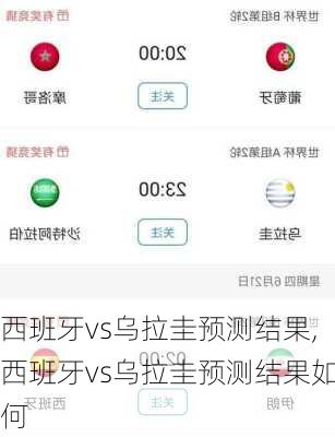 西班牙vs乌拉圭预测结果,西班牙vs乌拉圭预测结果如何