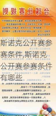 斯诺克公开赛参赛条件,斯诺克公开赛参赛条件有哪些