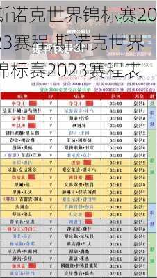 斯诺克世界锦标赛2023赛程,斯诺克世界锦标赛2023赛程表