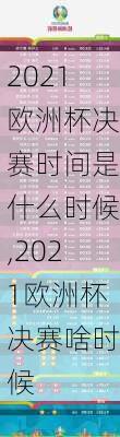 2021欧洲杯决赛时间是什么时候,2021欧洲杯决赛啥时候