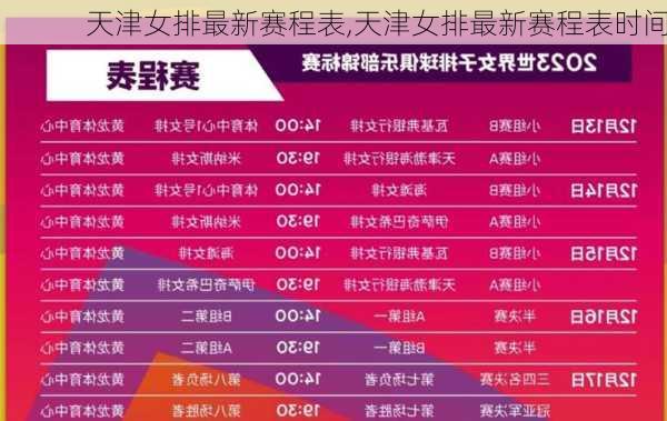 天津女排最新赛程表,天津女排最新赛程表时间