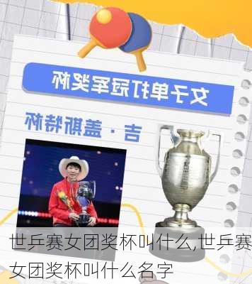 世乒赛女团奖杯叫什么,世乒赛女团奖杯叫什么名字