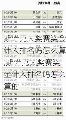 斯诺克大奖赛奖金计入排名吗怎么算,斯诺克大奖赛奖金计入排名吗怎么算的