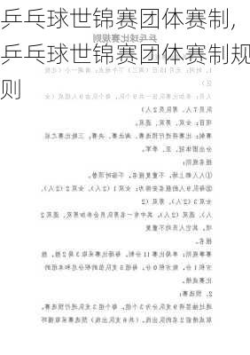 乒乓球世锦赛团体赛制,乒乓球世锦赛团体赛制规则